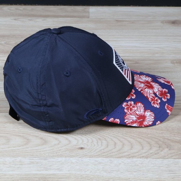 Waialae Country Club Hat Cap Strapback Blue Floral Hawaiian Golf Flag Pukka - Picture 3 of 8